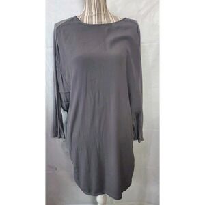 M Made In Italy Dress Size M Womens Coral 100% Cotton Round Neck Long‎ Sleeve